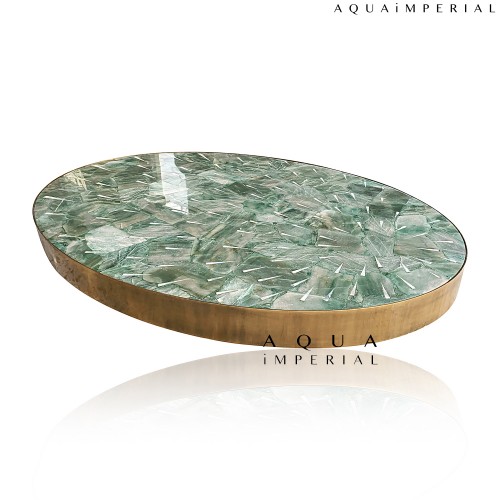 AQUA JADE OVAL CENTER TABLE