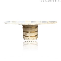 AQUA TRAVERTINE CENTER TABLE 