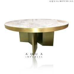 AQUASOHO BRASS CENTER TABLE  