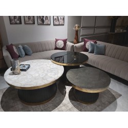 GOLDEN PYRITE NESTING TABLE 