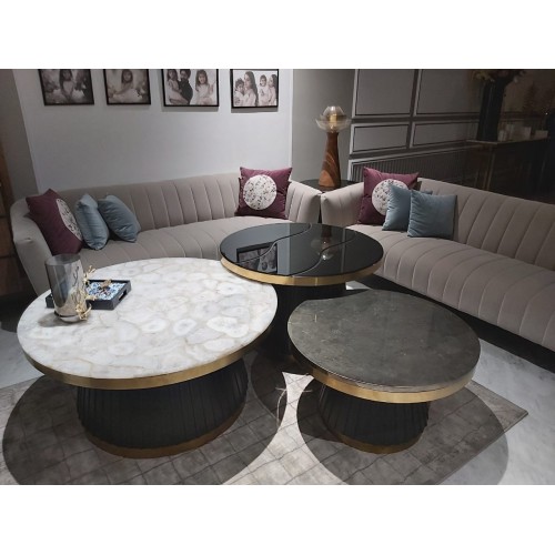 GOLDEN PYRITE NESTING TABLE 