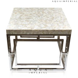 AQUA MOTHER OF PEARL CORNER TABLE 