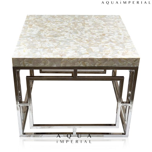 AQUA MOTHER OF PEARL CORNER TABLE 