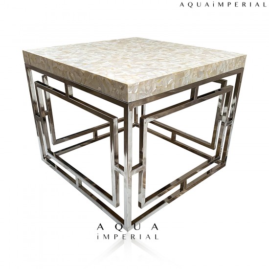 AQUA MOTHER OF PEARL CORNER TABLE AQUA MOTHER OF PEARL CORNER TABLE
