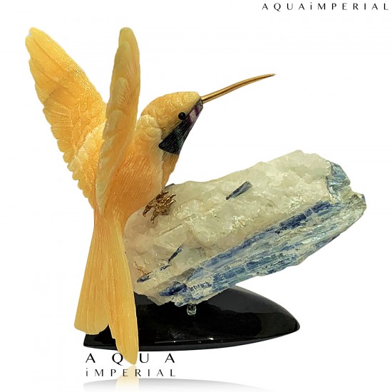 YELLOW QUARTZ HUMMINGBIRDS 