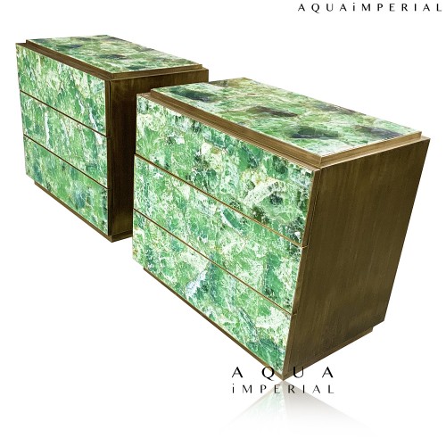 GREEN FLUORITE NIGHT STAND 