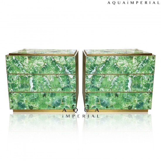 GREEN FLUORITE NIGHT STAND 