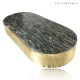 Blue tiger eye center table with brass base 