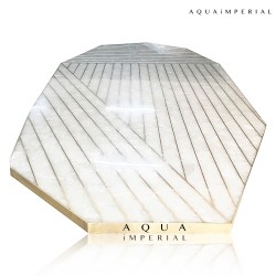 Classic quartz with brass inlay dining top 