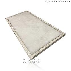 CLASSIC QUARTZ WITH MOP & BRASS INLAY DINING TOP