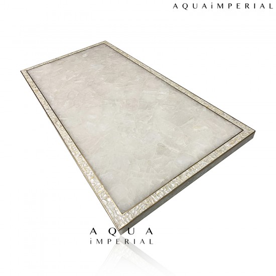 CLASSIC QUARTZ WITH MOP & BRASS INLAY DINING TOP CLASSIC QUARTZ WITH MOP & BRASS INLAY DINING TOP
