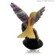 YELLOW QUARTS HUMMING BIRD ON AMETHYST BASE 