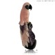 ROSE QUARTZ MACAW BIRD ON AMETHYST BASE