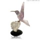 AMETHYST HUMMING BIRD ON ROCK CYSTAL BASE