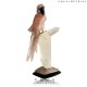 ROSE QUARTZ MACAW BIRD ON ROCK CRYSTAL BASE