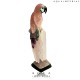 ROSE QUARTZ MACAW BIRD ON ROCK CRYSTAL BASE