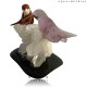 TWIN HUMMINGBIRD ON ROCK CRYSTAL 