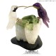 TWIN HUMMINGBIRD ON QUARTZ BASE
