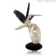 FLUORITE HUMMINGBIRD ON ROCK CRYSTAL BASE