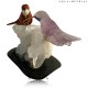 TWIN HUMMINGBIRD ON ROCK CRYSTAL 