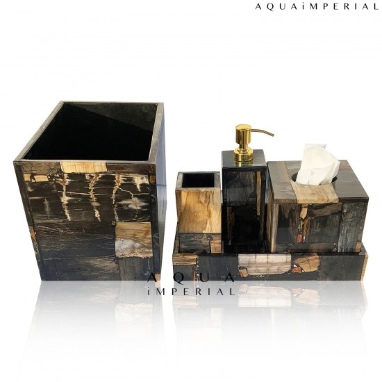 PETRIFIED WOOD BATH SET
