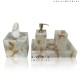 CLASSIC QUARTZ WITH GOLDEN LEAF BATH SET