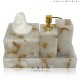 CLASSIC QUARTZ WITH GOLDEN LEAF BATH SET