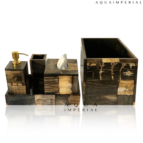 PETRIFIED WOOD BATH SET