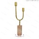 Rose Quartz with twin brass candle holder 