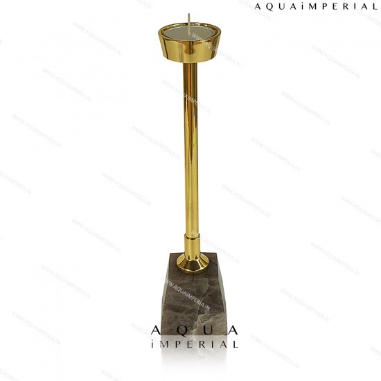 Smoky Quartz with brass t light holder 