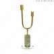 Grey agate twin brass candle holder 