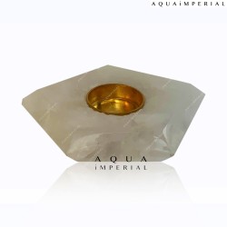 Classic Quartz T-Light Pentagon Candle Holder