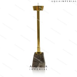 Smoky Quartz with brass t light holder 
