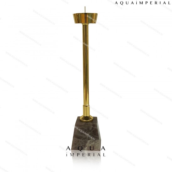 Smoky Quartz with brass t light holder 
