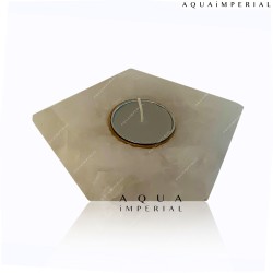 Classic Quartz T-Light Pentagon Candle Holder