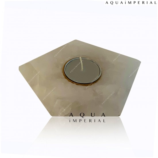 Classic Quartz T-Light Pentagon Candle Holder Classic Quartz T-Light Pentagon Candle Holder