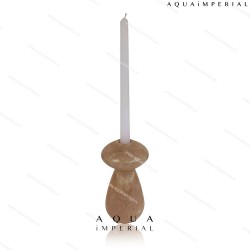 Rose Quartz carved candle holder 