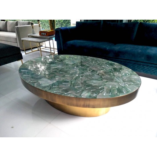 AQUA JADE OVAL CENTER TABLE AQUA JADE OVAL CENTER TABLE