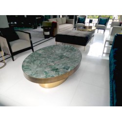 AQUA JADE OVAL CENTER TABLE
