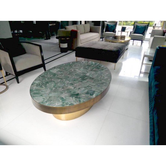 AQUA JADE OVAL CENTER TABLE AQUA JADE OVAL CENTER TABLE