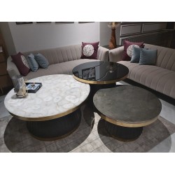 GOLDEN PYRITE NESTING TABLE 