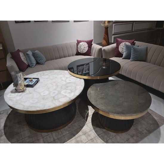 GOLDEN PYRITE NESTING TABLE 