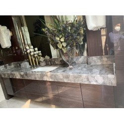 Smoky Quarts bathroom counter 