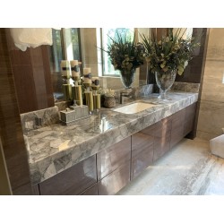 Smoky Quarts bathroom counter 
