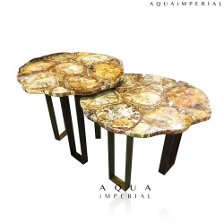 PETRIFIED WOOD NESTING TABLE 