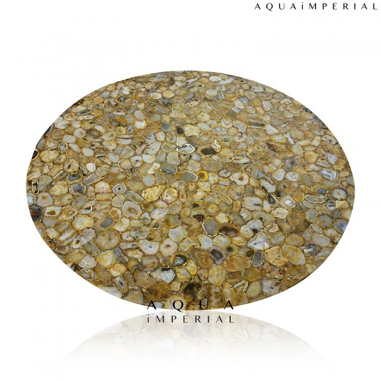 Wild Agate With Wooden Base Center Table Top Wild Agate With Wooden Base Center Table Top