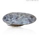 SMOKY QUARTS OVAL CENTER TABLE WITH BRONZE  BASE