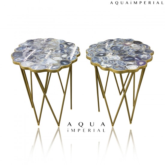 Grey Agate Corner Table Top Grey Agate Corner Table Top