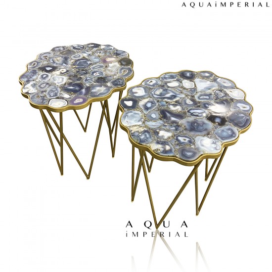 Grey Agate Corner Table Top Grey Agate Corner Table Top