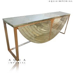 Golden pyrite console 